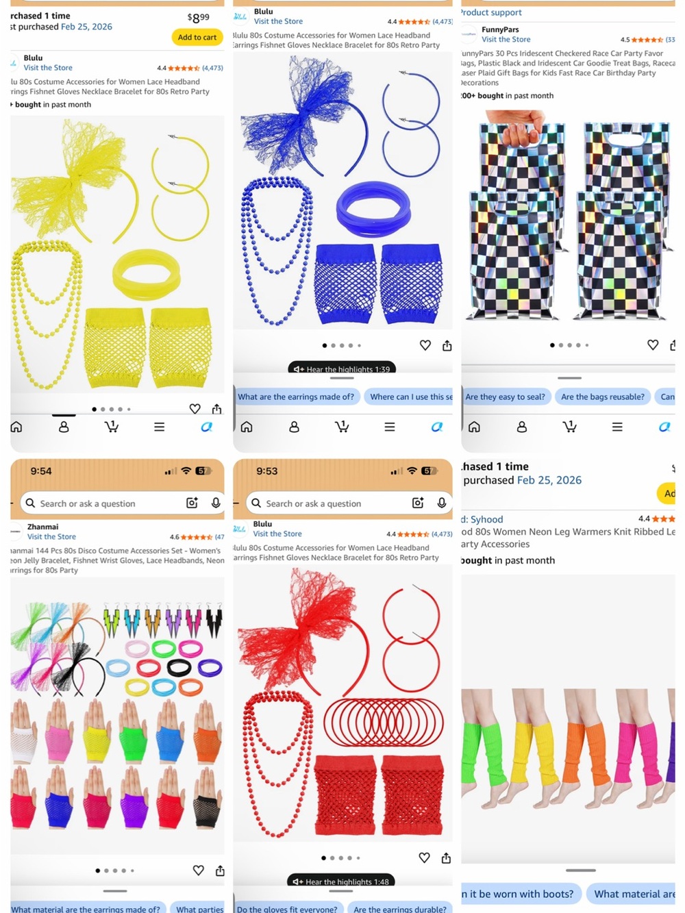 80s Party Bundle: Neon, Fishnet Gloves, Lace Headbands, Jelly Bracelets & More!